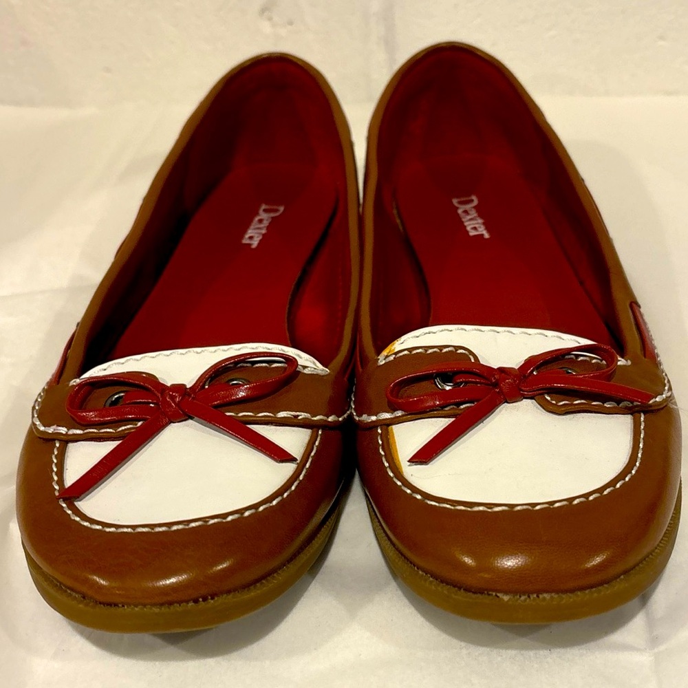 Dexter brown cream ballet flats